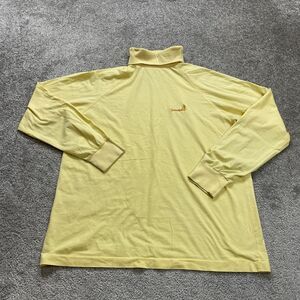 The Izod Club Vintage Turtle Neck Shirt Mens Large Yellow Long Sleeve Outdoor